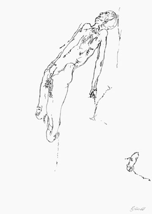 Günter Brus – Ohne Titel (Männlicher Akt), 1966