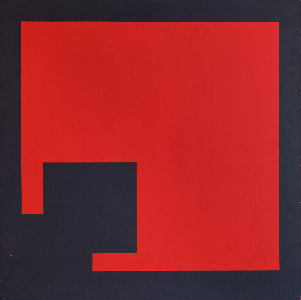 Günther Ferdinand Ris – Zwei Quadrate blau-rot, 1957