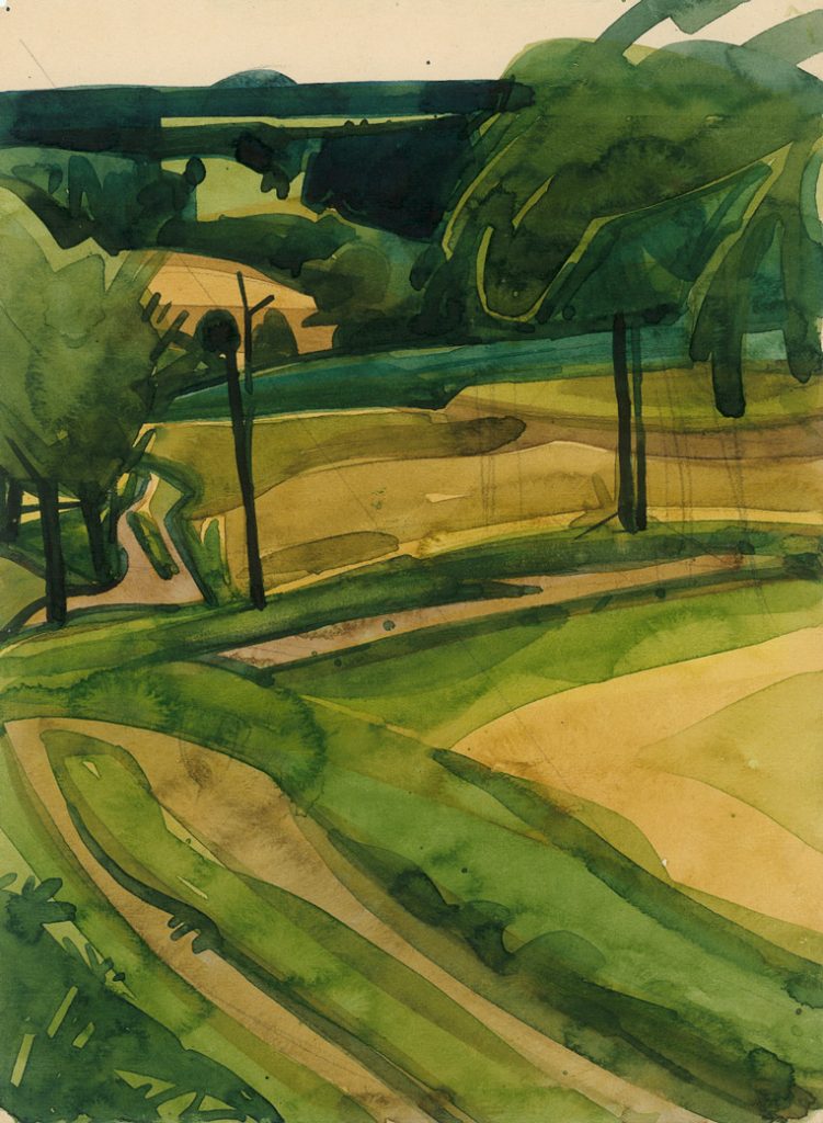 Hermann Glöckner – Bäume an einer Straße, 1934