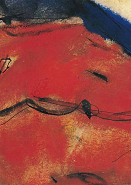 Christian Rohlfs – Gelbe Kürbisse auf rotem Tuch, 1921, 44,5 x 55 cm