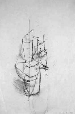Joannis Avramidis, Torso, Kohle auf Papier, 1954, 43,3 x 29,5 cm
